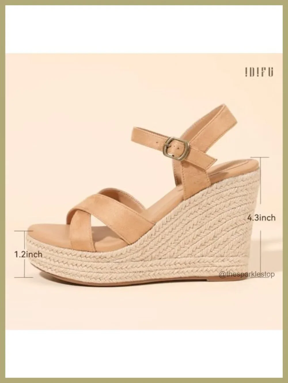 Espadrille Platform Wedge Sandals Strappy Ankle Buckle High Heels